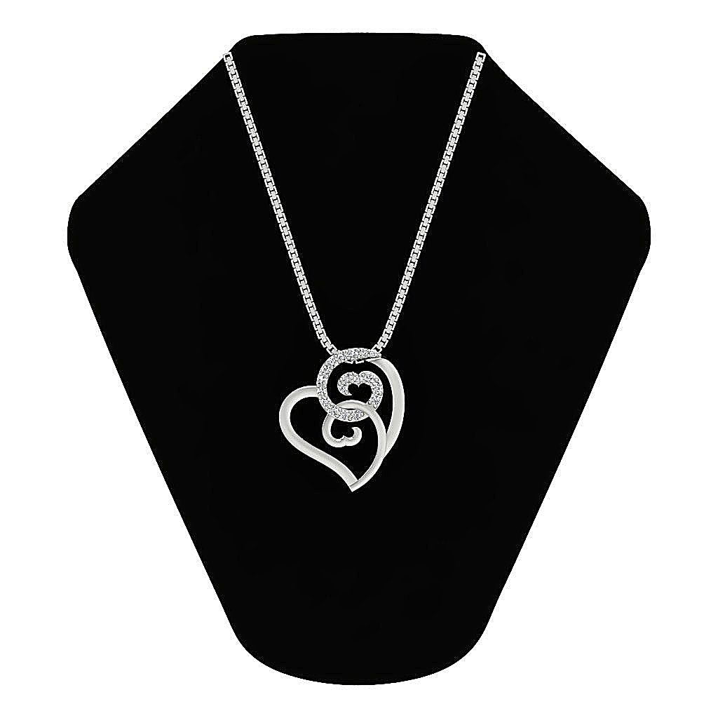 14k/18k Solid Gold Round Diamond SI1/I1 G 0.15 Carat Designer Heart Pendant