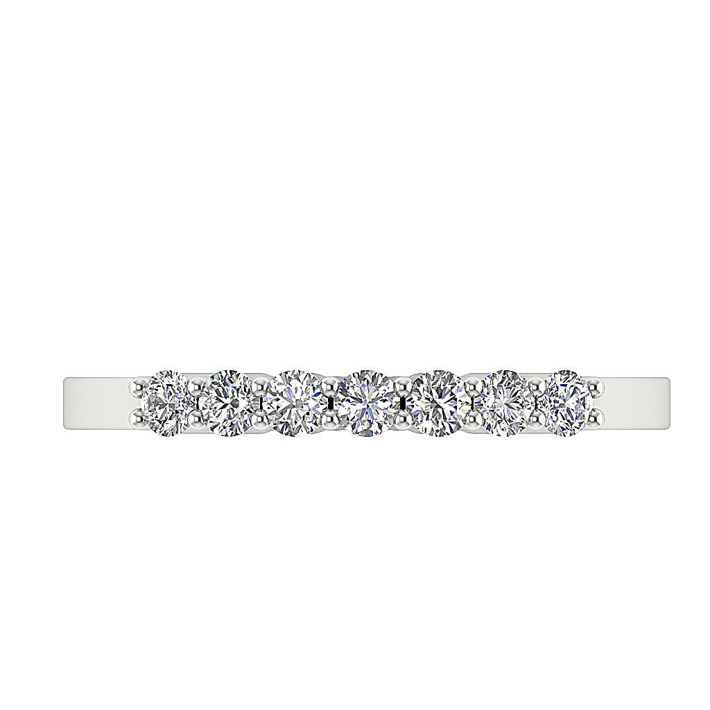 Anniversary Ring Round Diamond I1 G 0.45 Ct 14K White Gold Prong Set