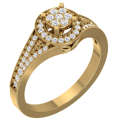 Natural Round Diamond Solitaire Engagement Ring I1 G 0.60 Carat 14K White Yellow Rose Gold