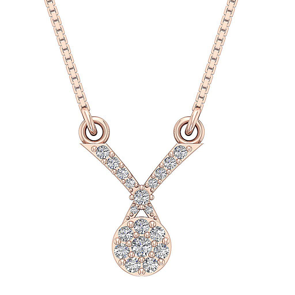 I1/SI1 G 0.40 Cart Genuine Diamond 14k/18k Solid Gold Designer Fashion Pendants
