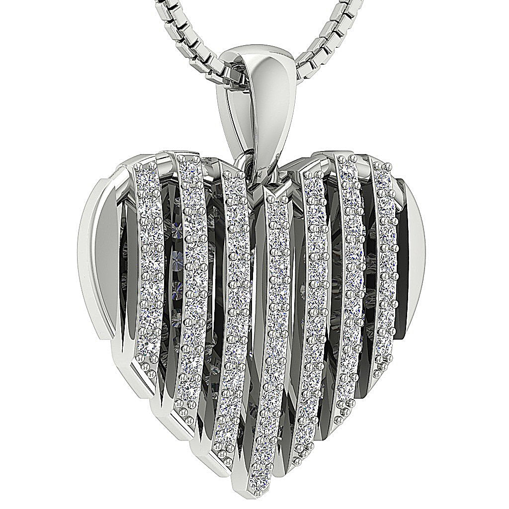 VVS1/VS1/SI1/I1 0.60 Ct Heart Shape Pendants Round Diamond 14k/18k Gold