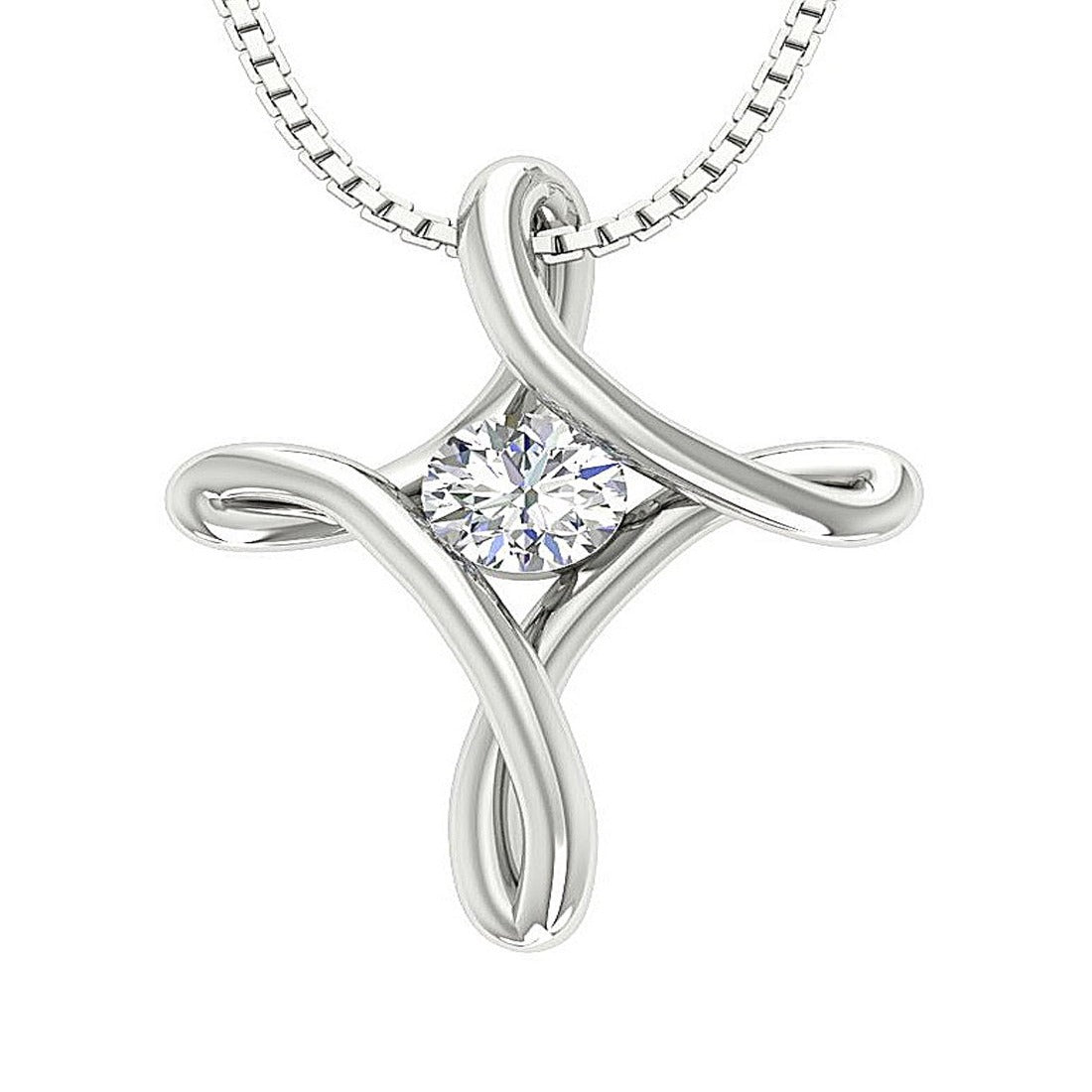 Round Diamond Designer Fashion Anniversary Pendant SI1/I1 G 0.65 Ct 14k Yellow Gold Bar Set