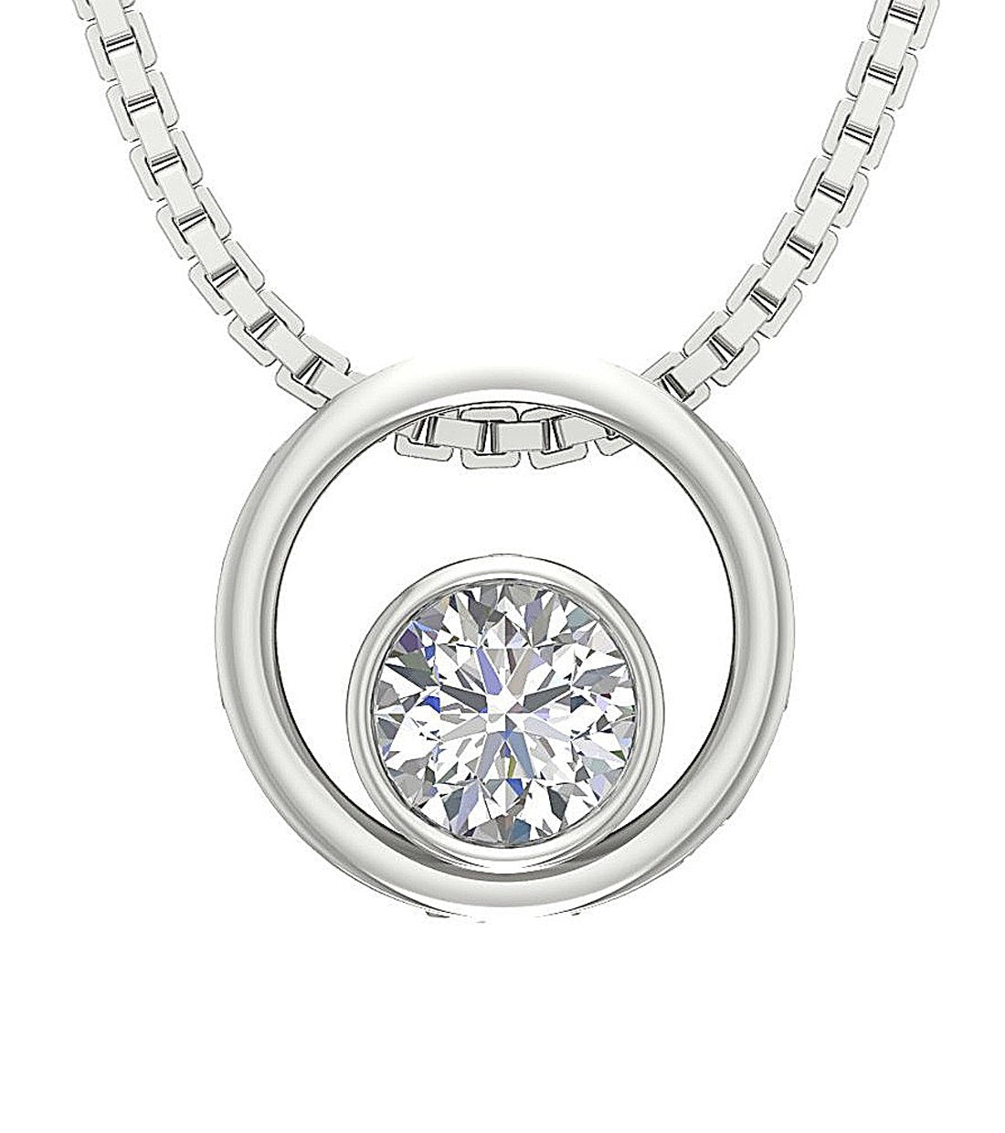 I1/SI1 G 0.50 Ct Designer Solitaire Pendants 14k/18k Solid Gold Natural Diamonds