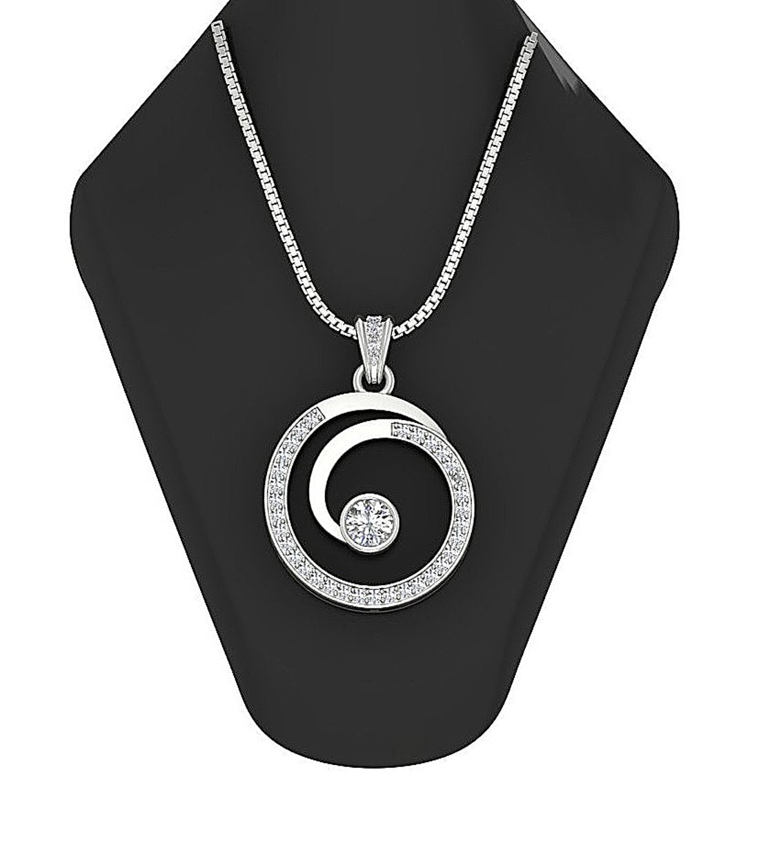 14k/18k Rose Gold Designer Anniversary Pendants Round Diamond I1/SI1 G 1.10 Ct Prong Set