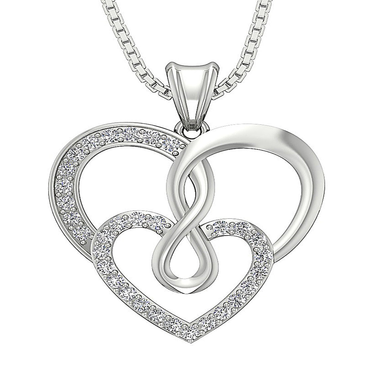 14k/18k Solid Gold Genuine Diamond VS1/SI1/I1 0.40 Carat Heart Shape Pendant
