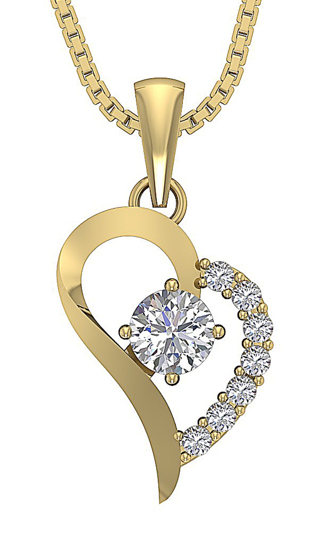 Designer Heart Shape Pendant SI1/I1 G 0.60 Carat Genuine Diamond 14k/18k Gold