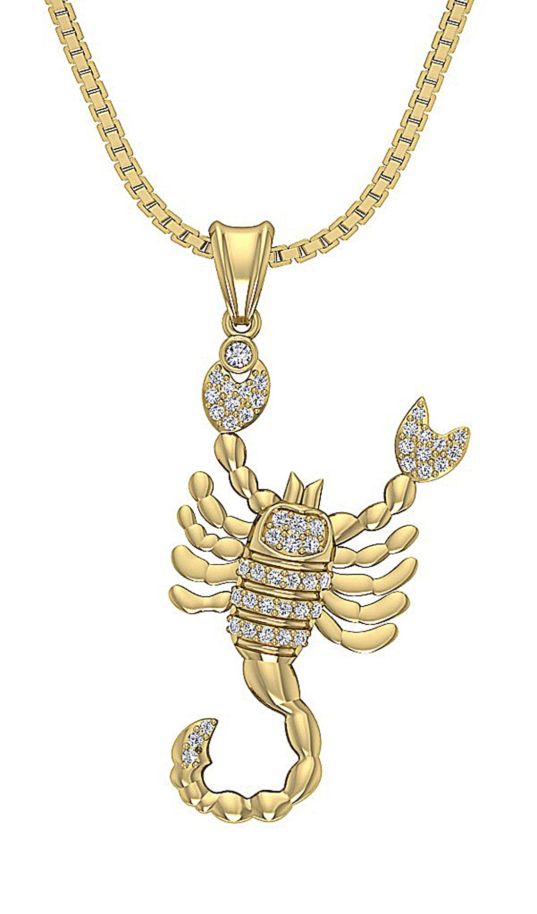 I1/SI1 G 0.25 Carat Zodiac Scorpio Sign Pendant Necklace Natural Diamond 14K/18K Gold