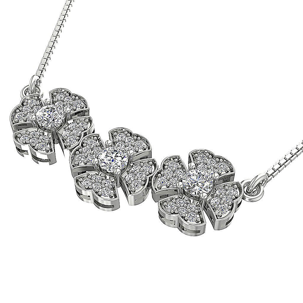 I1/SI1 G 1.00 Ct Flower Shape Fashion Wedding Pendant Genuine Diamond 14k/18k Yellow Gold Prong Set