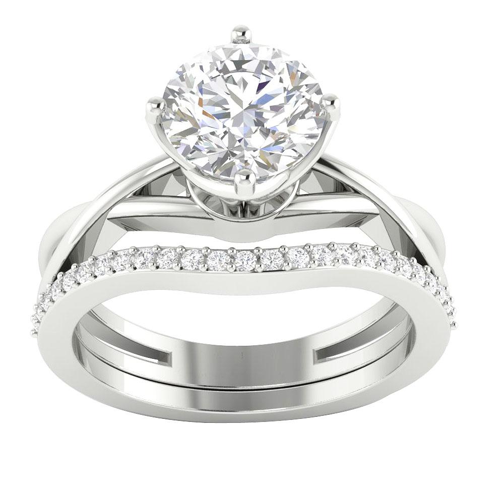 Matching Engagement Ring And Wedding Band Sets I1 G 1.30 Ct Natural Diamond 14K Gold