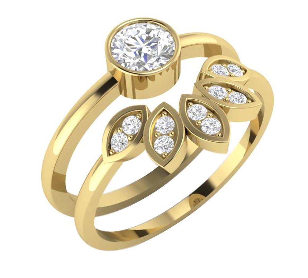 Engagement And Wedding Band Sets SI1 G 0.70 Ct Genuine Diamond 14K Solid Gold
