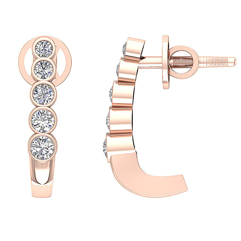 14kRoseGoldGenuineDiamondEarring