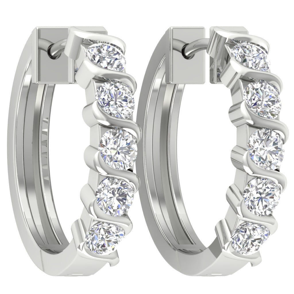 14kSolidGoldRoundDiamondEarringSet