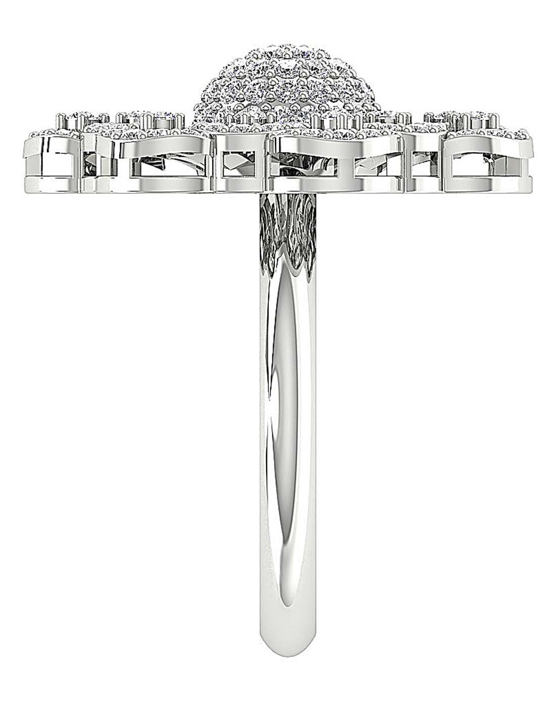 I1 G 1.50 Ct 14k Yellow Gold Genuine Diamond Designer Right Hand Wedding Ring Prong Set