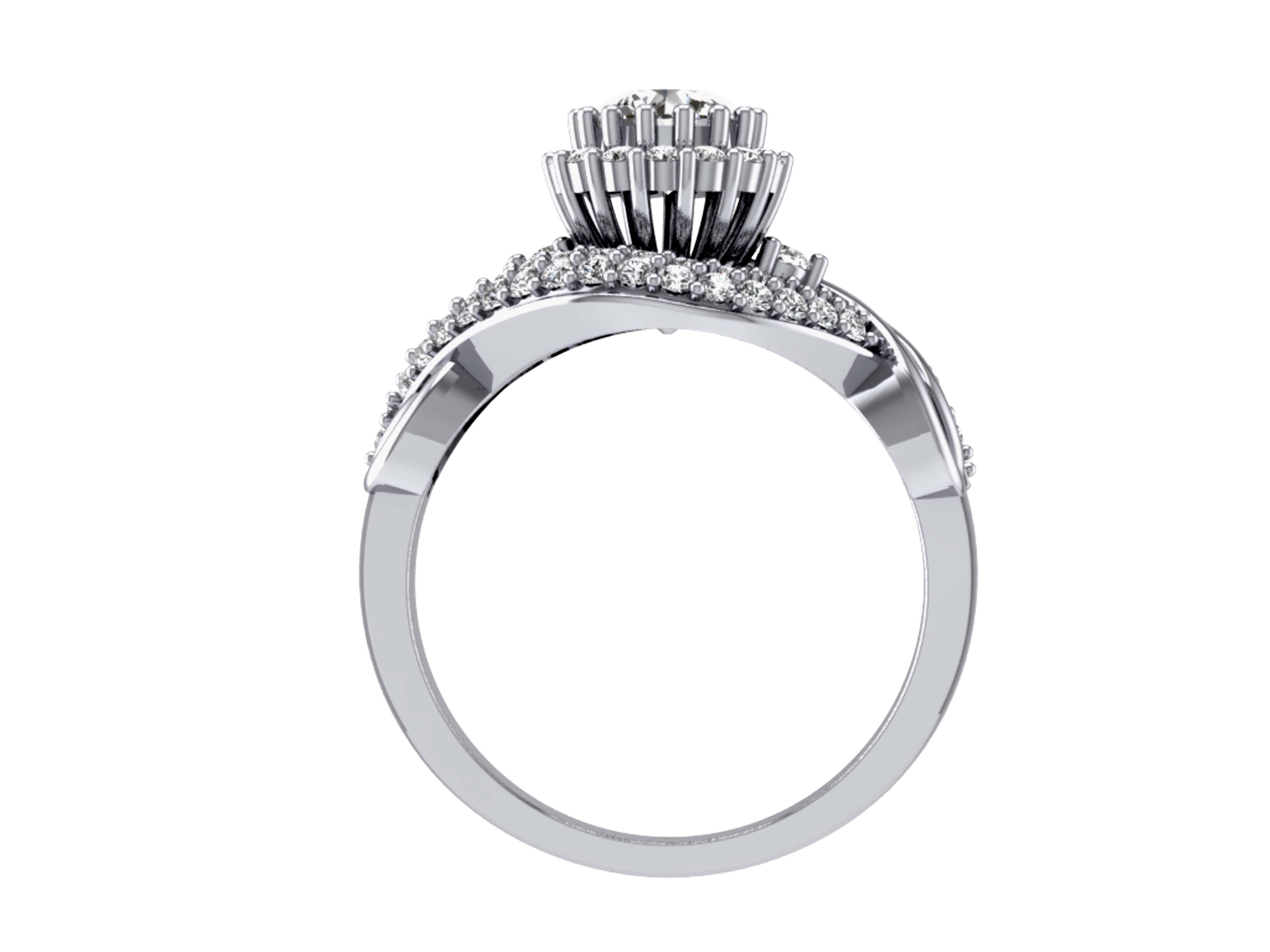 Genuine Diamond 14k Solid Gold Designer Anniversary Ring SI1 G 1.15 Carat