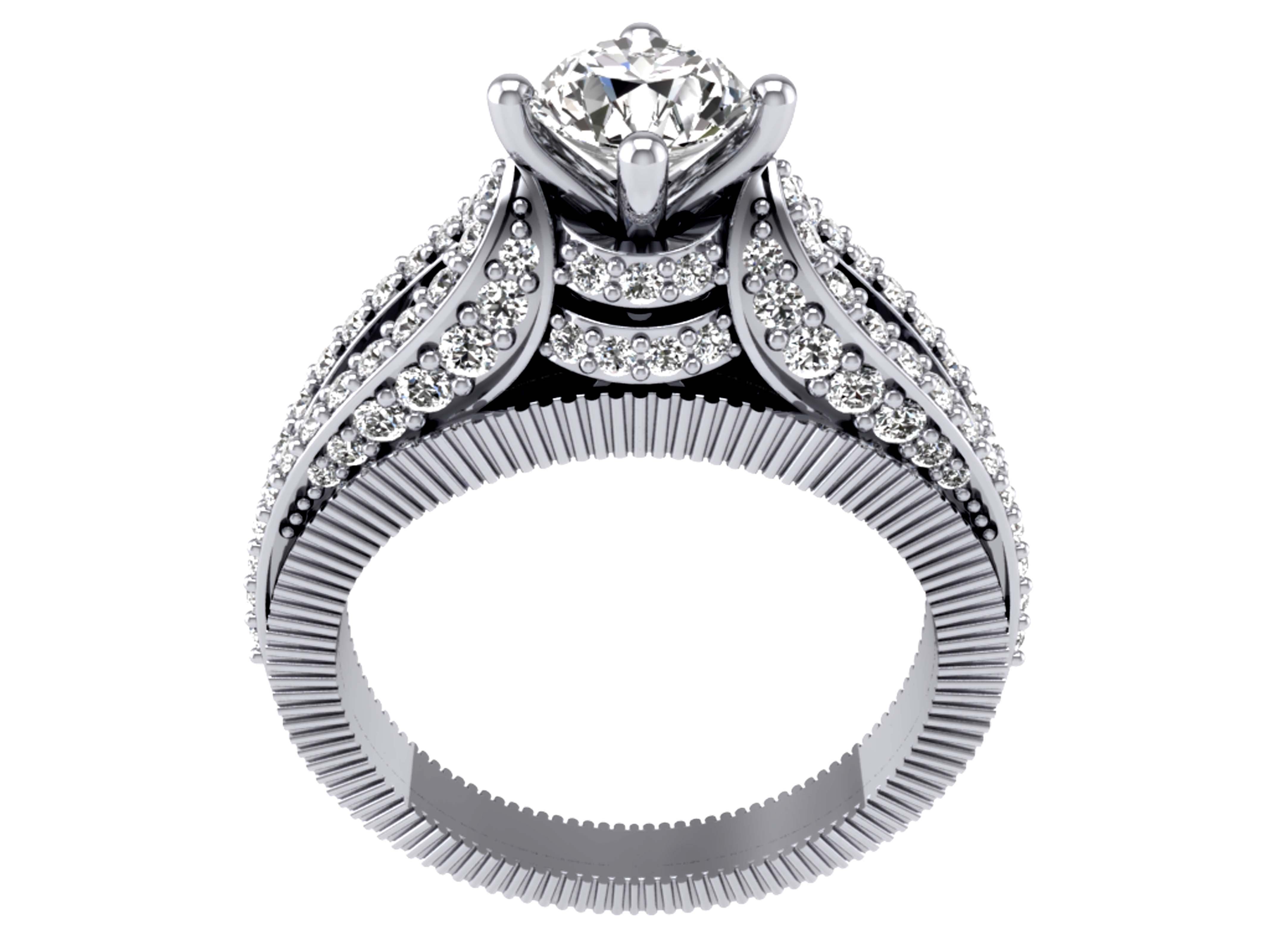 Designer Engagement Ring SI1 G 1.75 Carat Genuine Diamond 14k Solid Gold