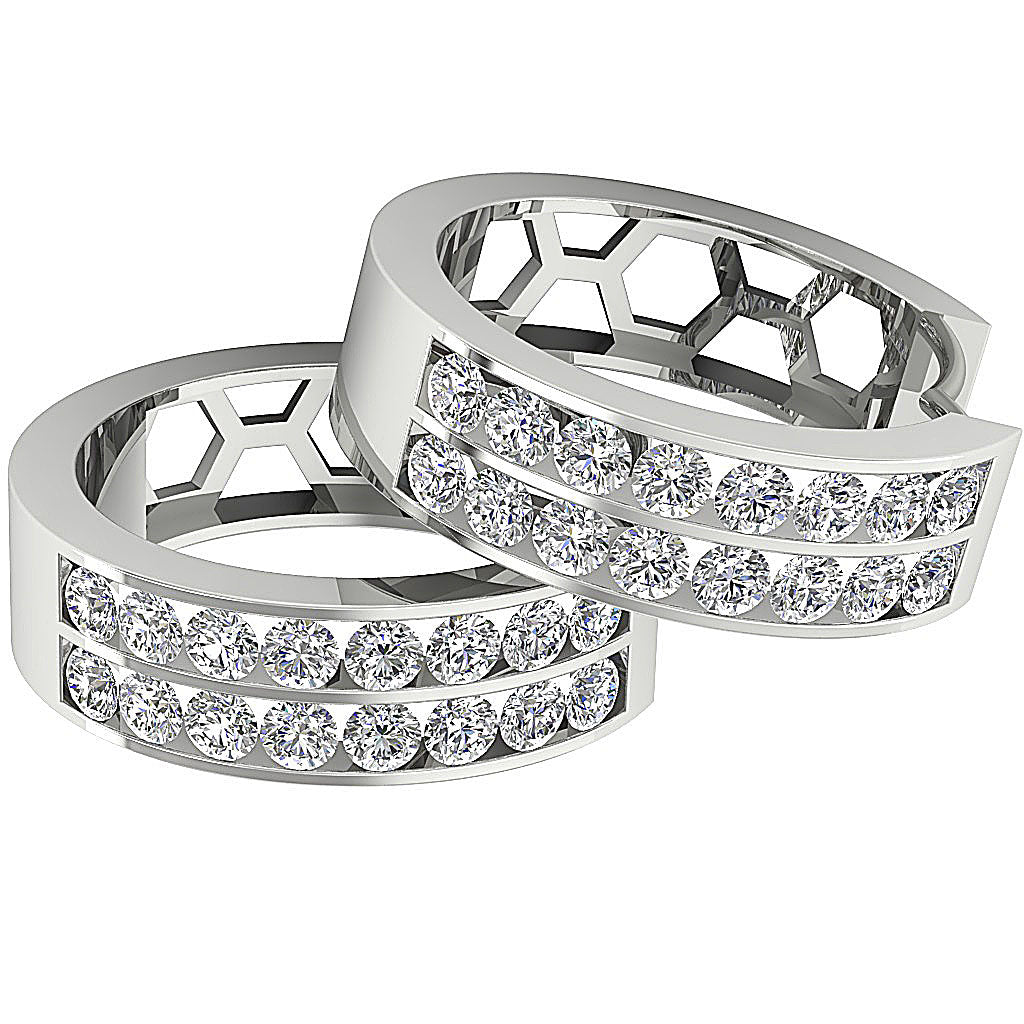14kSolidGoldNaturalDiamondHoopEarring