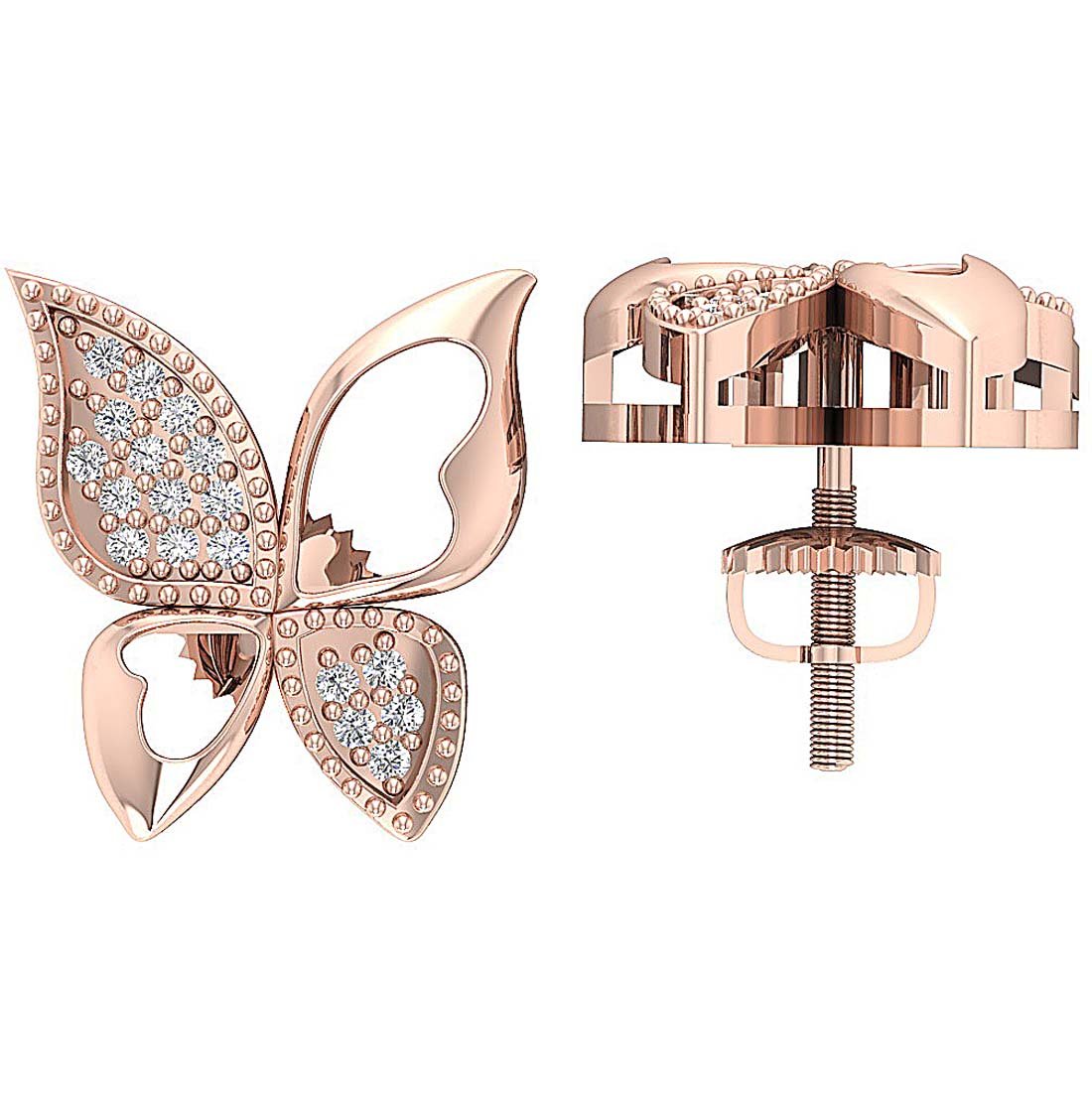 SI1/I1 G 0.20 Ct Fashion Wedding Earrings Genuine Diamond 18k/14k Yellow Gold Prong Set