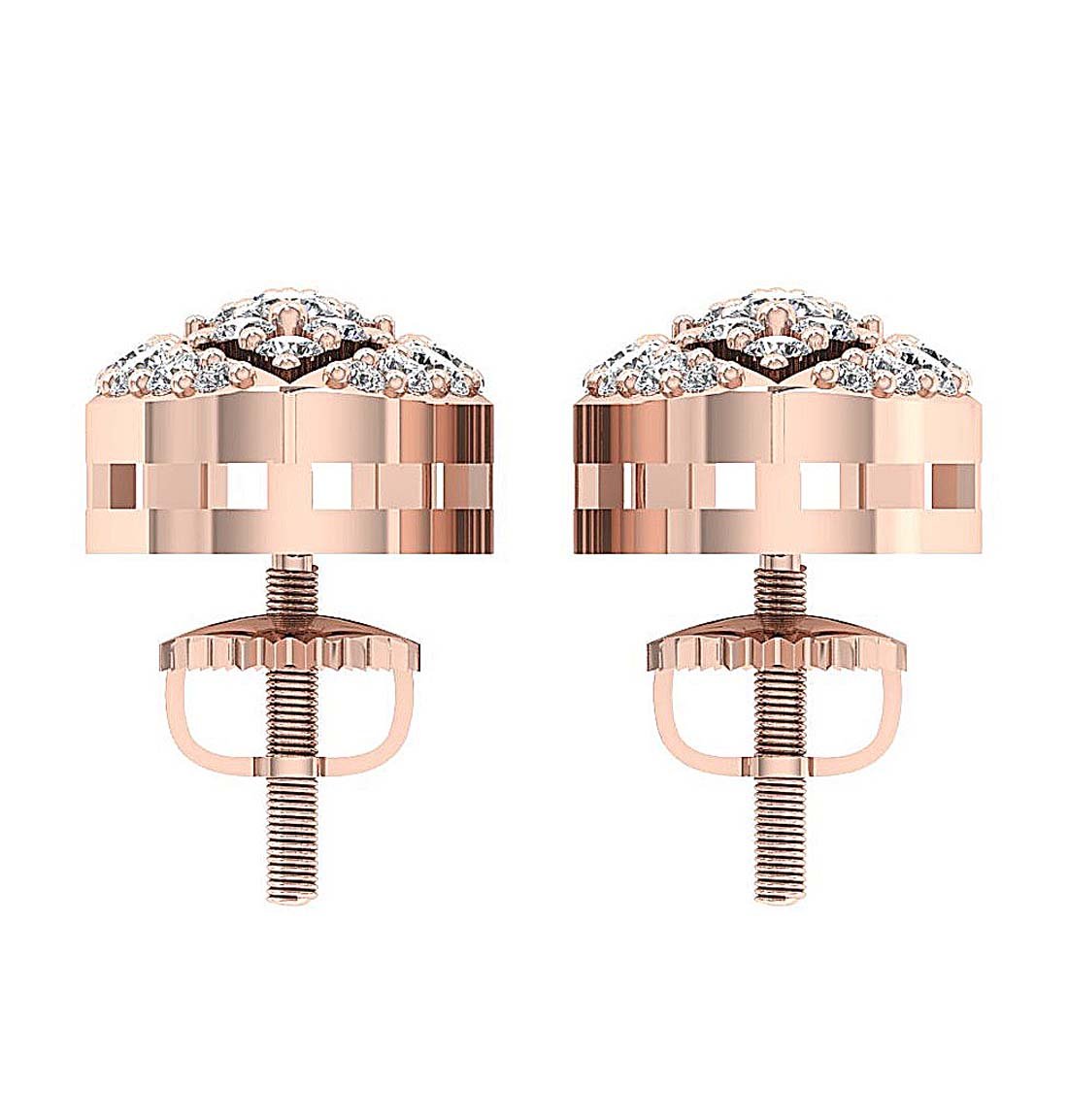 SI1/I1 G 1.00 Ct Fashion Wedding Earrings Genuine Diamond 18k/14k Yellow Gold Prong Set