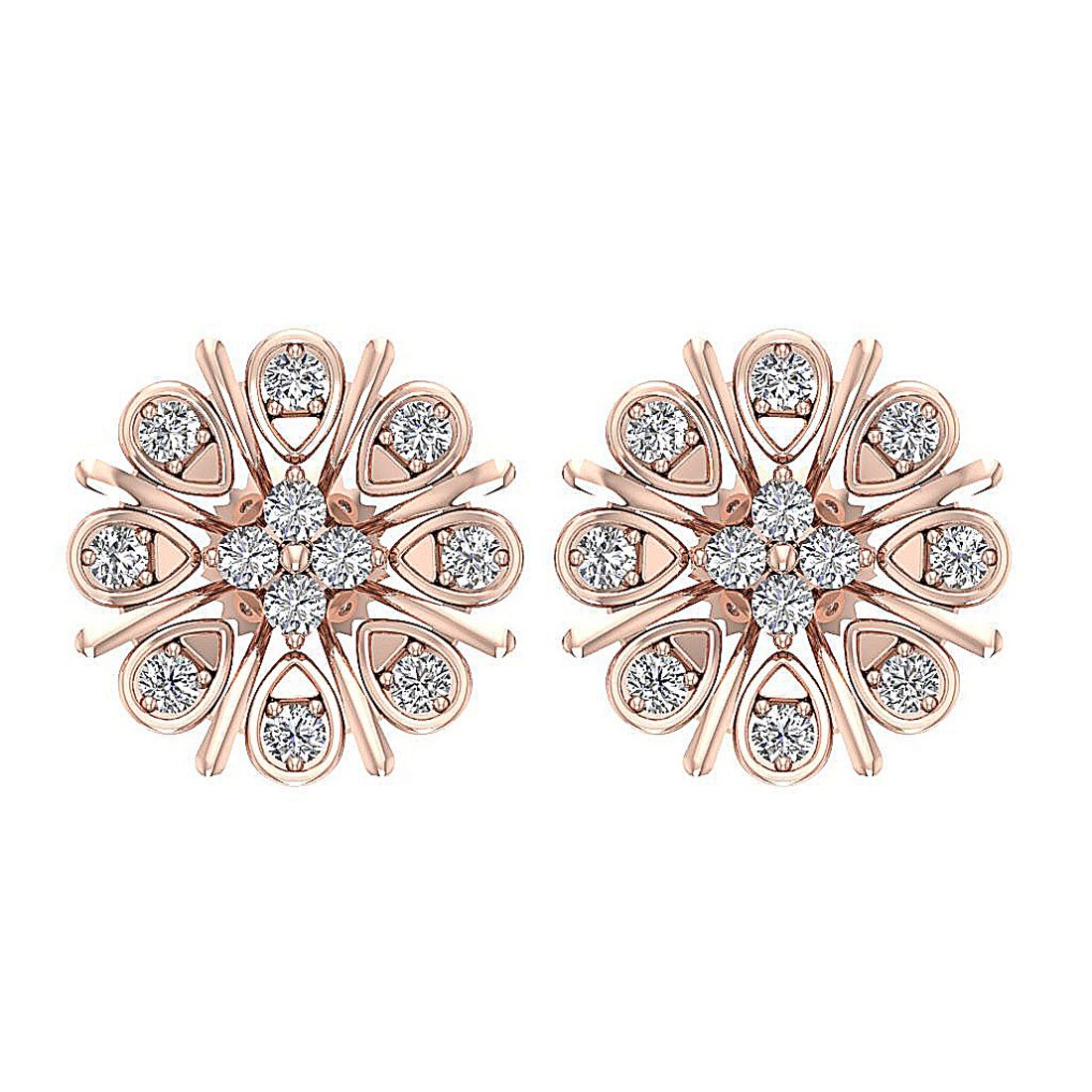 Genuine Diamond Solitaire Studs Wedding Earring SI1/I1 G 0.60 Ct 18k/14k White Gold Prong Set