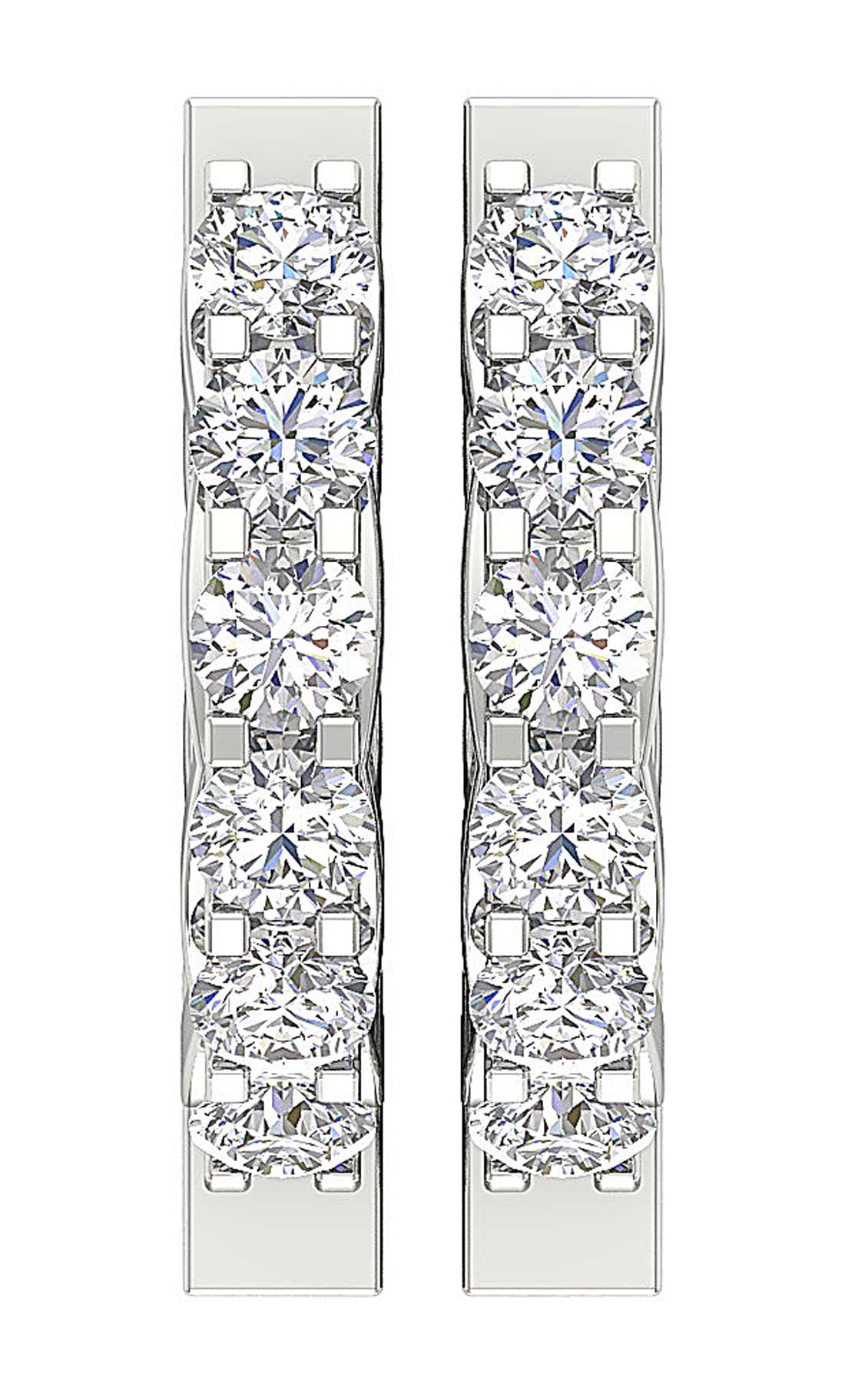 VVS1/VS1/SI1/I1 0.75 Ct Medium Hoops Wedding Earrings Genuine Diamond 18k/14k Yellow Gold Prong Set