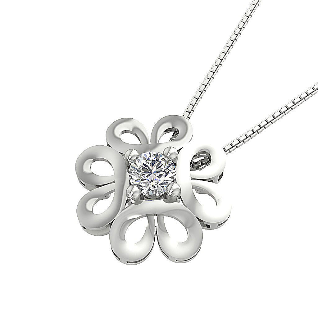 Round Diamond 14k/18k Solid Gold Designer Solitaire Pendant SI1/I1 G 0.55 Ct
