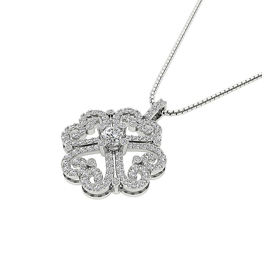 Designer Fashion Pendants VS1/SI1/I1 1.35 Carat Genuine Diamond 14k/18k Gold