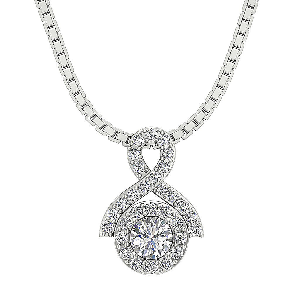 VS1/SI1/I1 0.60 Carat Round Diamond 14k/18k Solid Gold Vintage Fashion Pendants