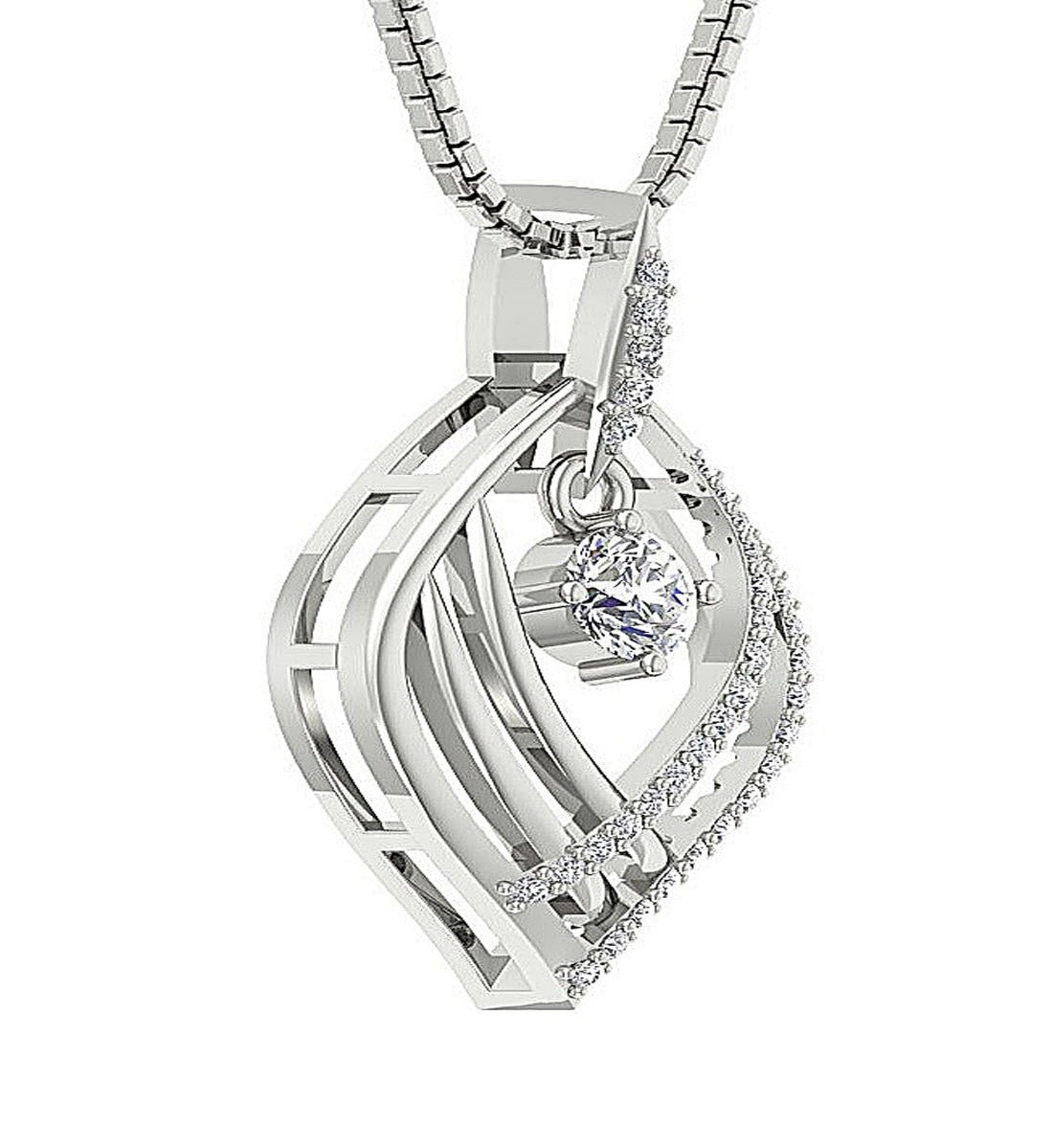 SI1/I1 G 0.50 Ct Genuine Diamond 14k/18k Solid Gold Vintage Fashion Pendant