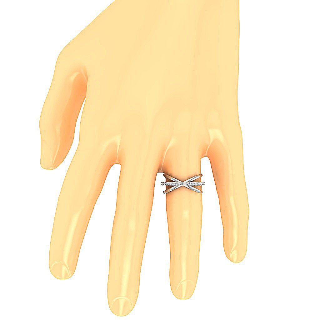 Genuine Diamond I1 G 0.50 Ct Designer Right Hand Wedding Ring 14k Rose Gold Prong Set