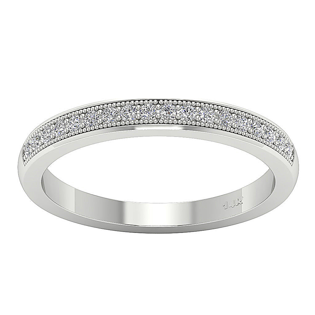 14K Rose Gold Engagement Ring Natural Diamond I1 G 0.25 Ct Pave Set