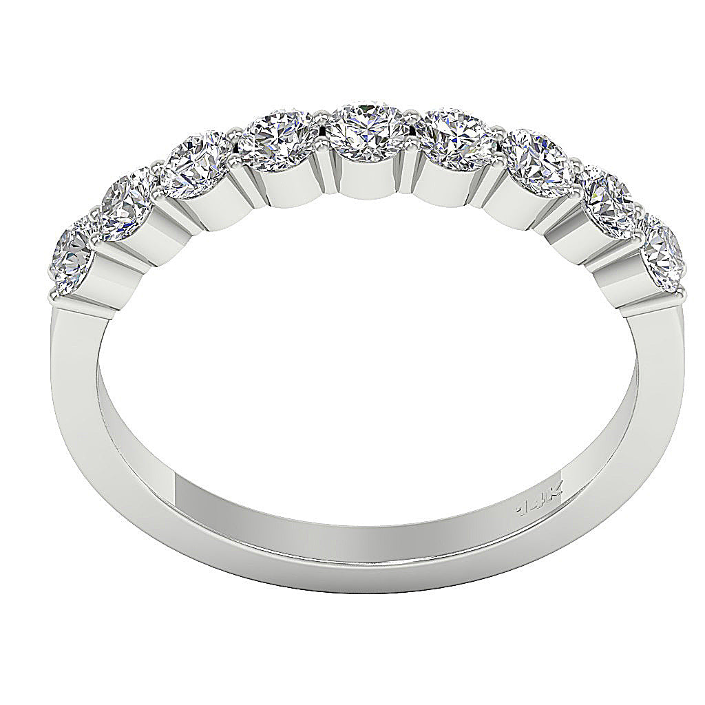 14K Solid Gold Wedding Ring Genuine Diamond I1 G 0.85 Ct Pave Set