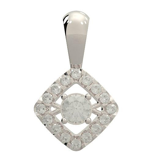 14k/18k Gold Round Cut Diamond SI1/I1 G 0.50 Carat Designer Halo Fashion Pendant