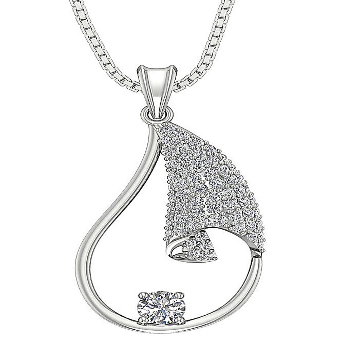 14k/18k Solid Gold Genuine Diamond SI1/I1 G 0.80 Ct Designer Fashion Pendant