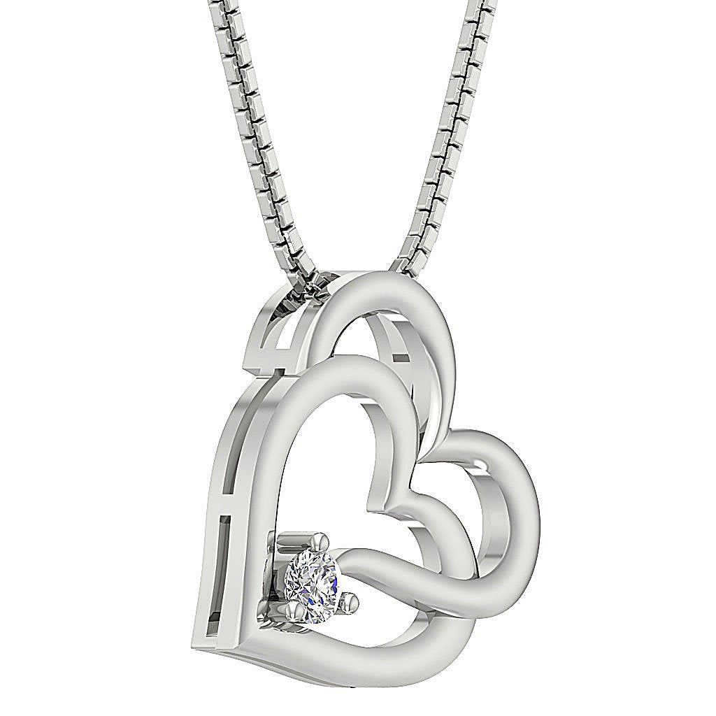 14k/18k Solid Gold Designer Heart Pendant SI1/I1 G 0.10 Carat Natural Diamond
