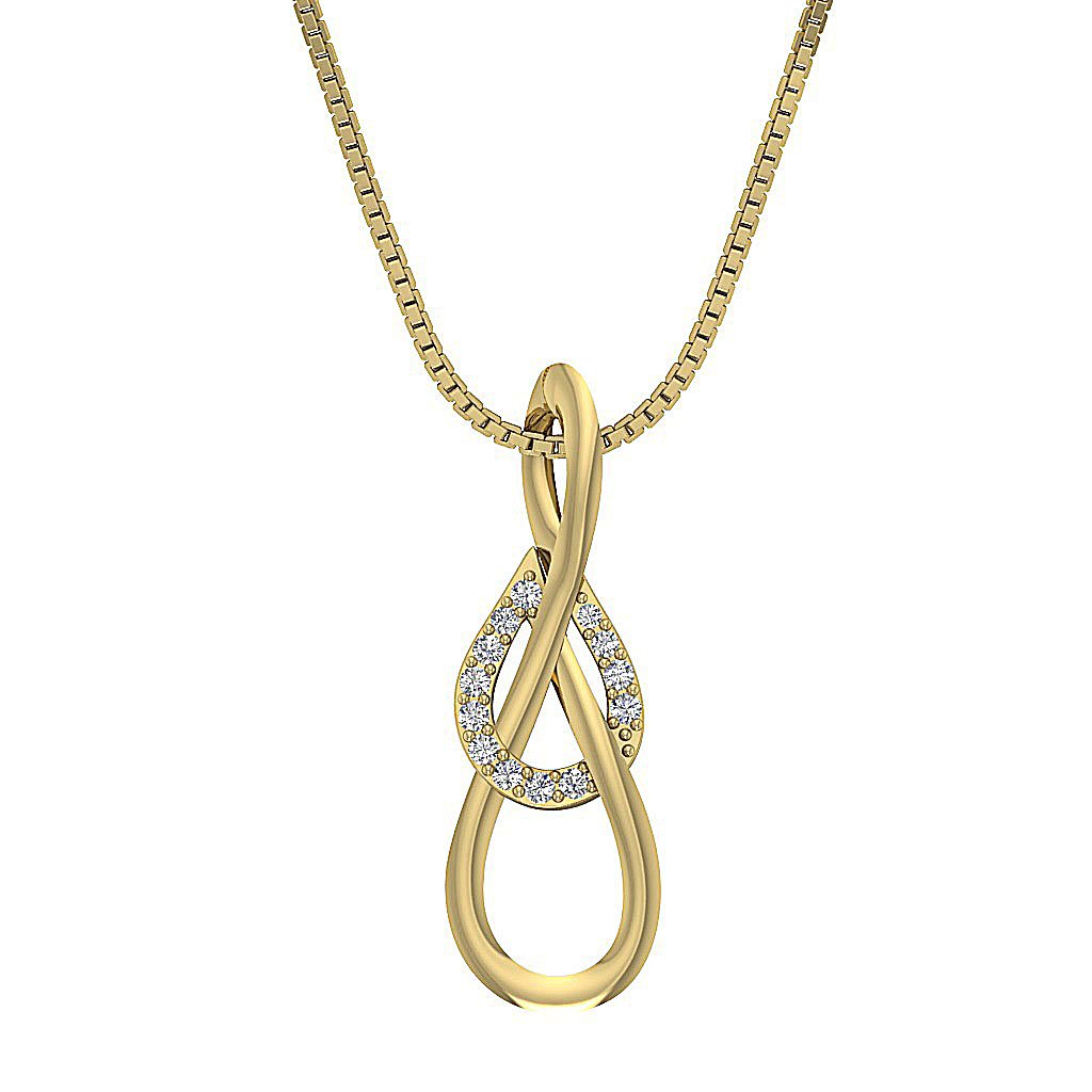 14k/18k Solid Gold Designer Fashion Pendant SI1/I1 G 0.15 Carat Genuine Diamond