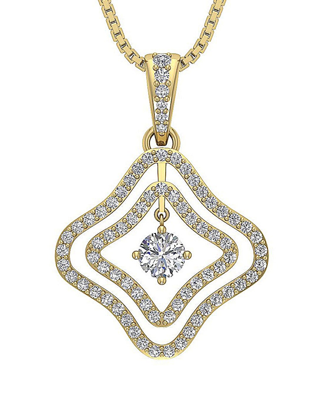 SI1/I1 G 0.80 Carat Designer Fashion Pendant 14k/18k Solid Gold Genuine Diamond