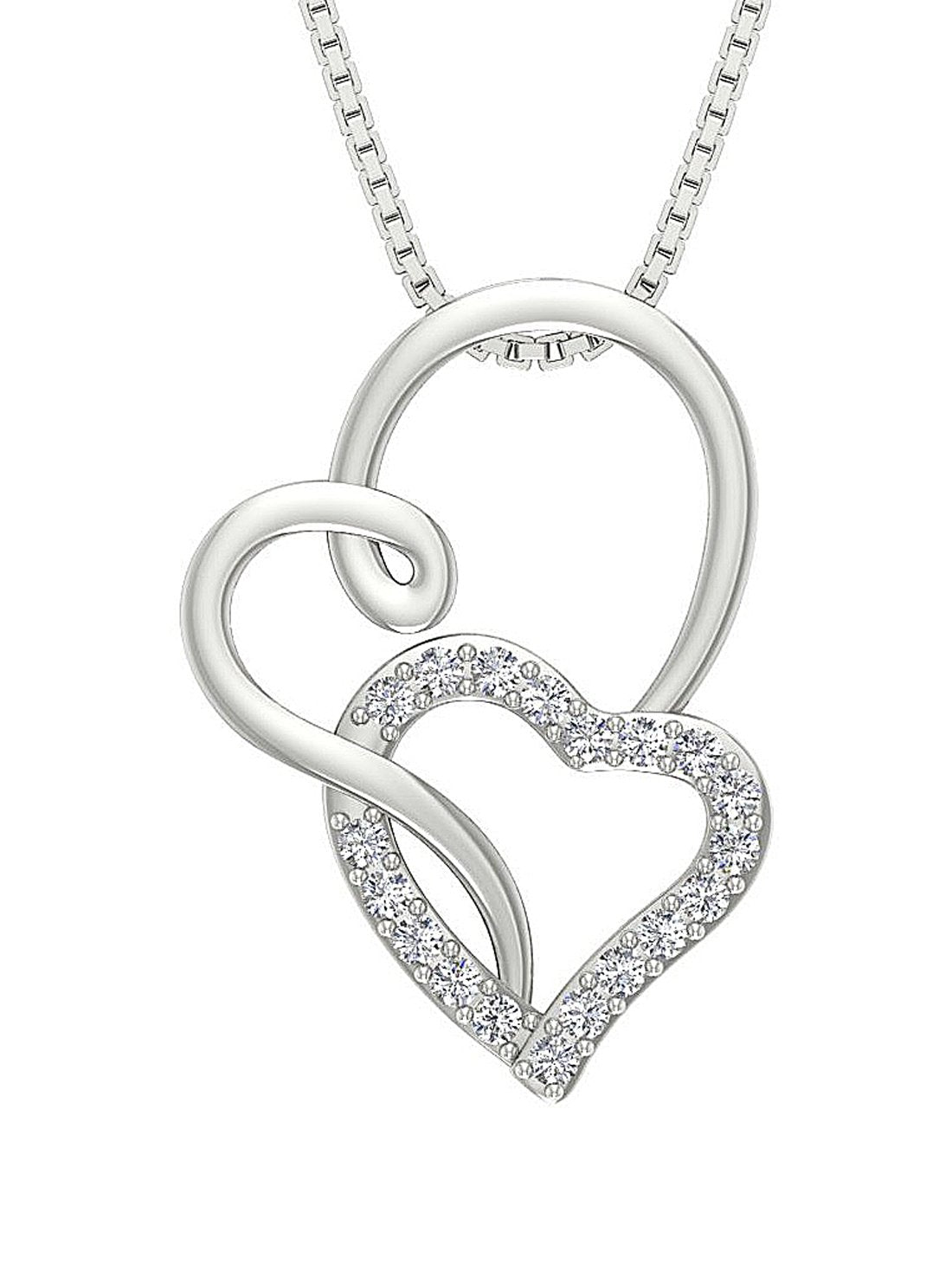 14k/18k Solid Gold Natural Diamond SI1/I1 G 0.35 Ct Unique Heart Shape Pendant