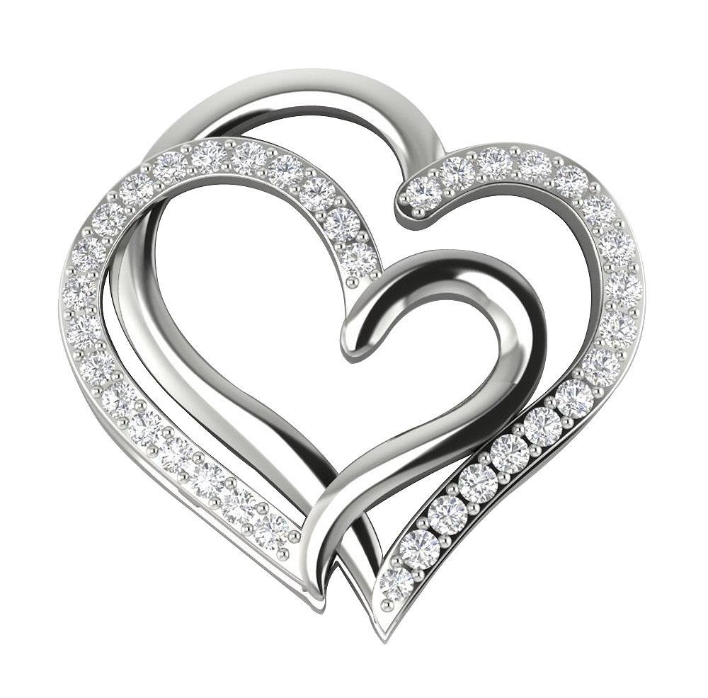 14k/18k Gold Round Cut Diamond VVS1/VS1/SI1/I1 0.40 Carat Designer Heart Shape Pendant