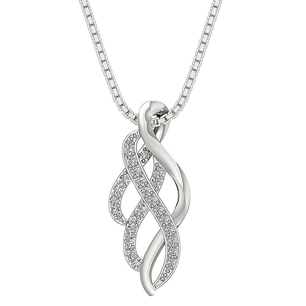 14k/18k Solid Gold Unique Fashion Pendants SI1/I1 G 0.20 Carat Round Diamond