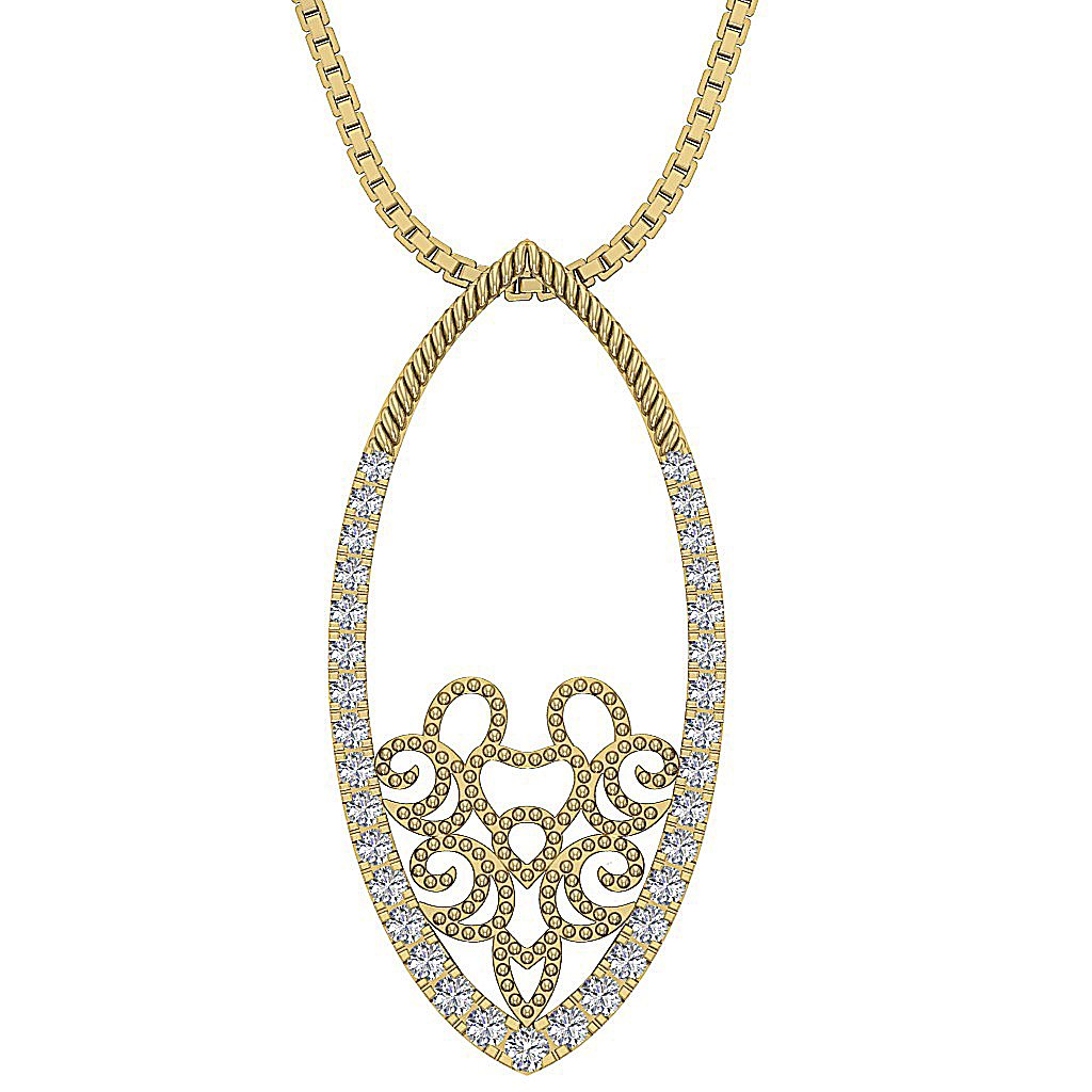 VVS1/VS1/SI1/I1 0.40 Carat Designer Fashion Pendants 14k/18k Gold Round Diamond