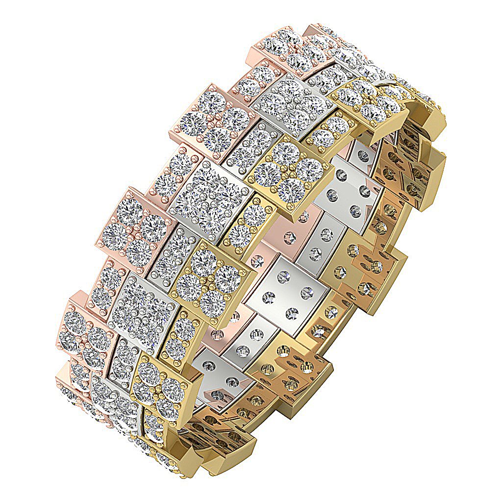 SI1 G 1.75 Ct Genuine Diamond 14k Solid Gold Vintage Engagement Eternity Ring