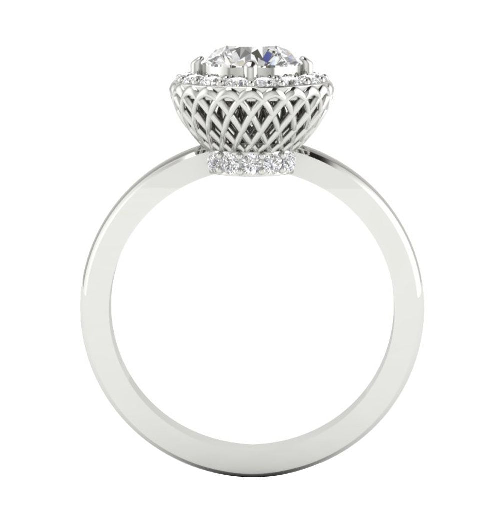I1 G 1.40 Ct Genuine Diamond 14k Solid Gold Solitaire Designer Wedding Ring
