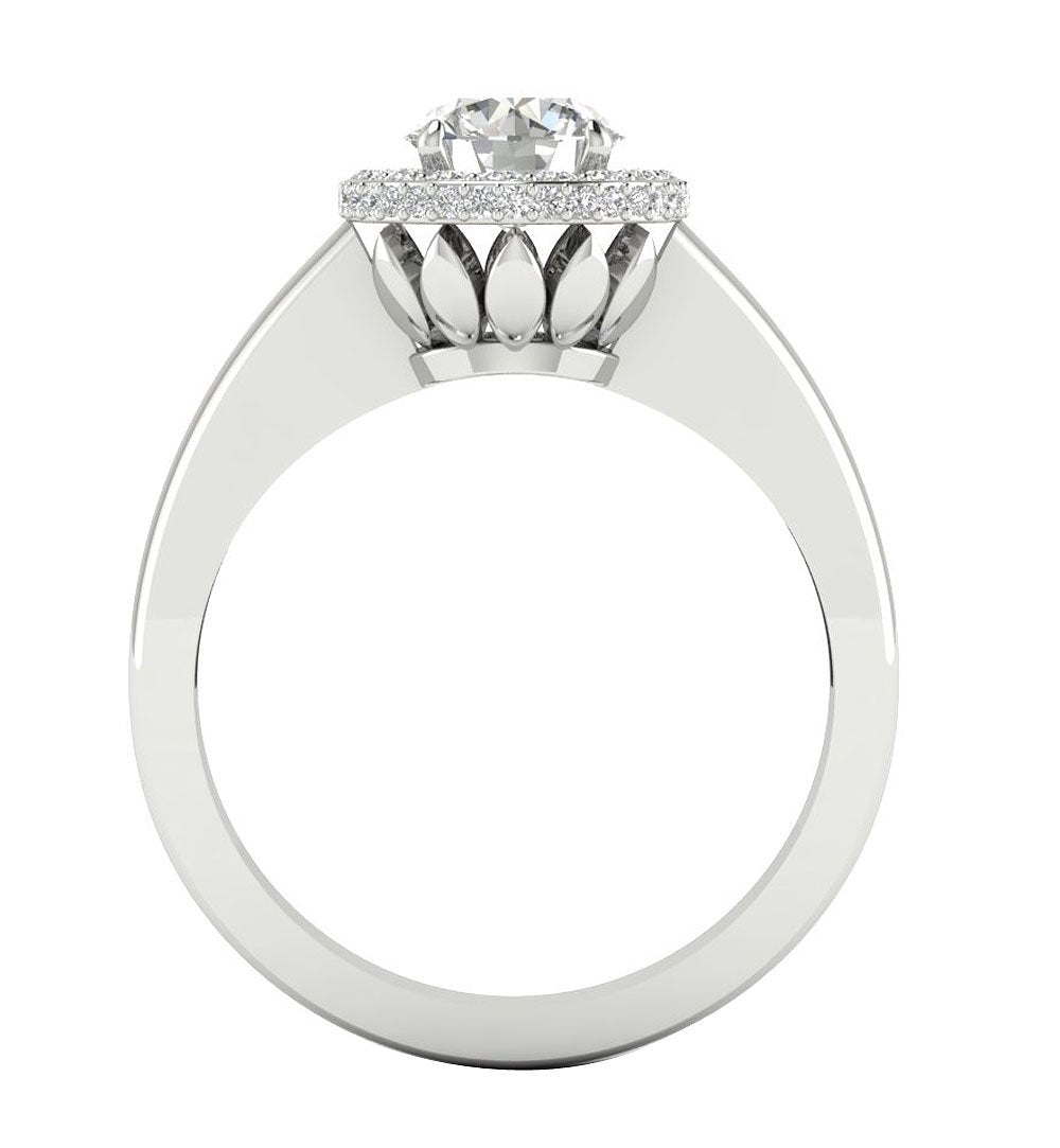 14k Rose Gold Genuine Diamond Solitaire Wedding Ring SI1 G 1.35 Ct Prong Set 10.50 MM