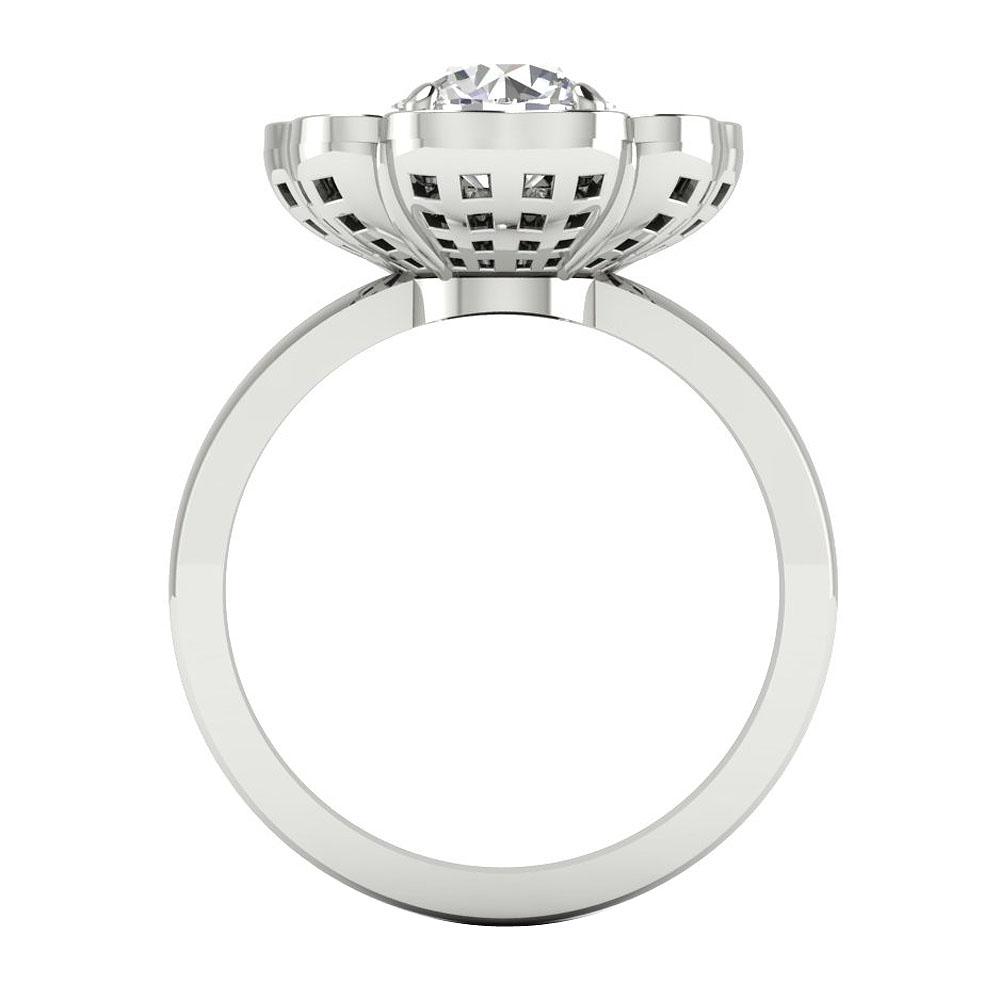 I1 G 2.10 Ct Genuine Diamond 14k Solid Gold Solitaire Designer Wedding Ring