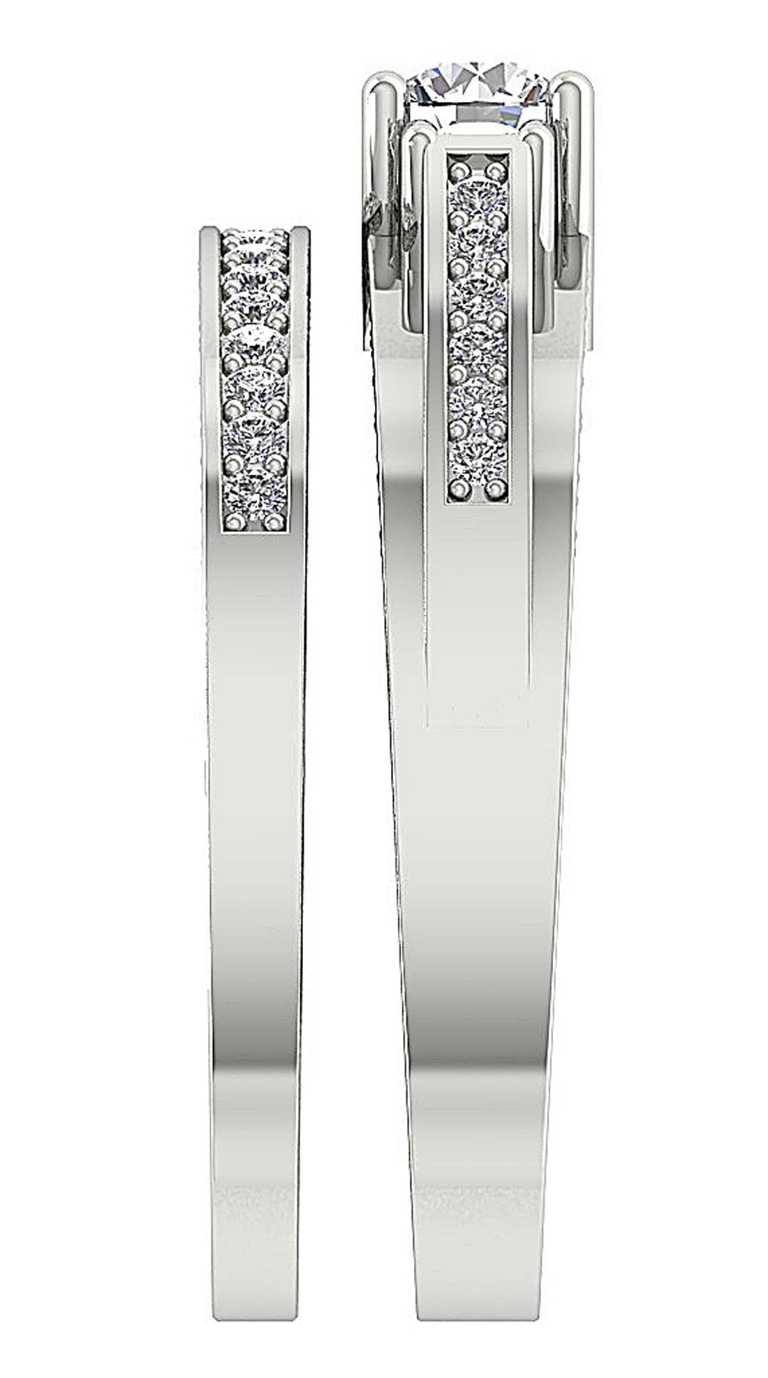 Three Stone Bridal Ring Set SI1 G 1.30 Ct Natural Diamond 14K Gold 7.00 MM