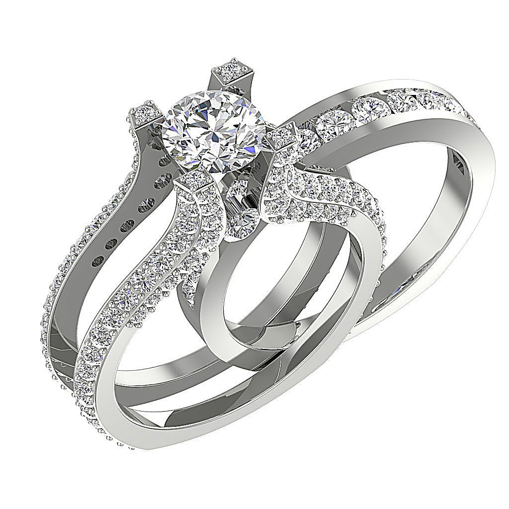 Round Diamond 14K Solid Gold Halo Bridal Anniversary Ring Prong Channel Set I1 G 3.75 Carat