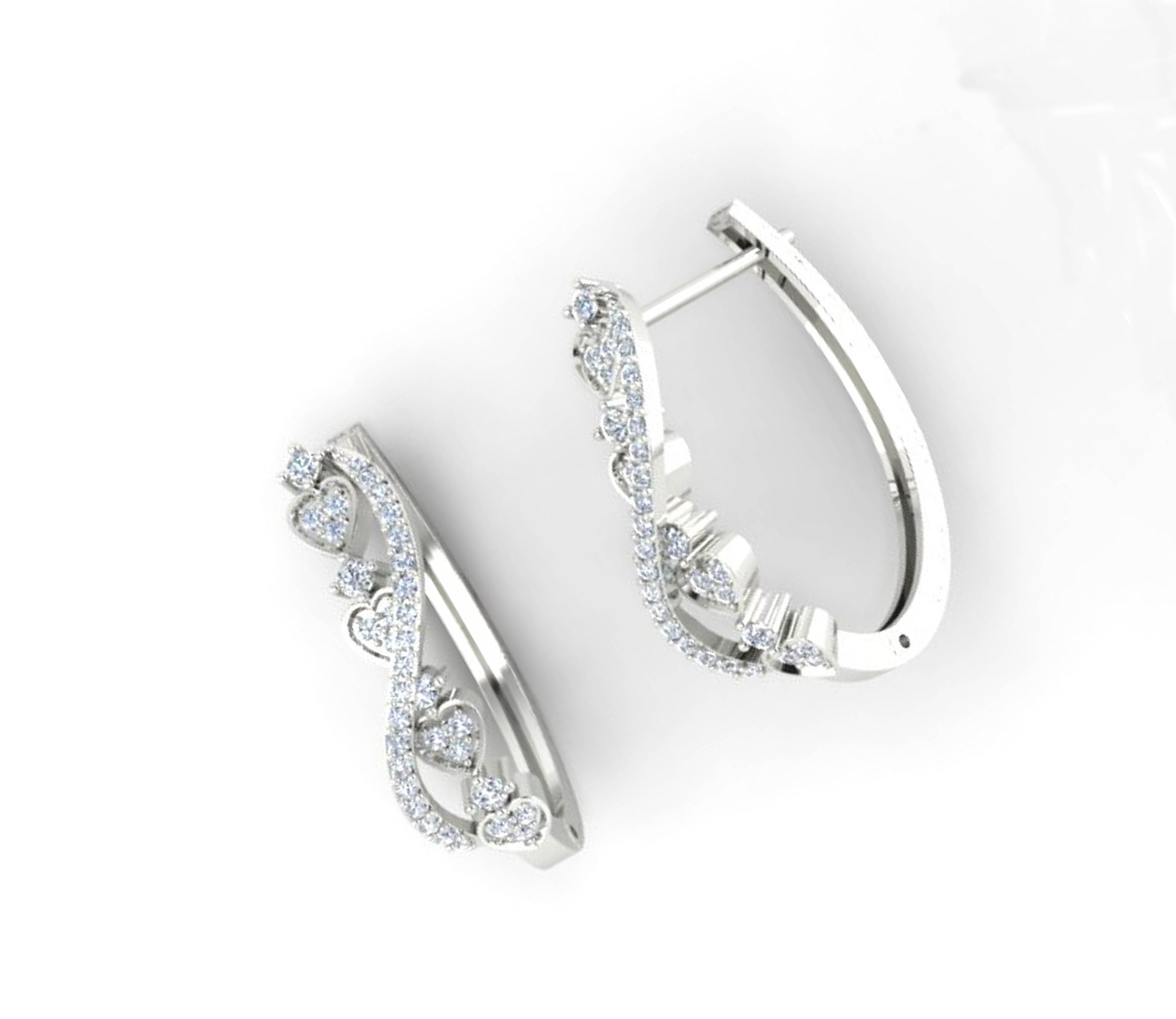 Prong Set Medium Hoops Wedding Earrings Genuine Diamond SI1/I1 G 0.70 Ct 18k/14k White Yellow Rose Gold