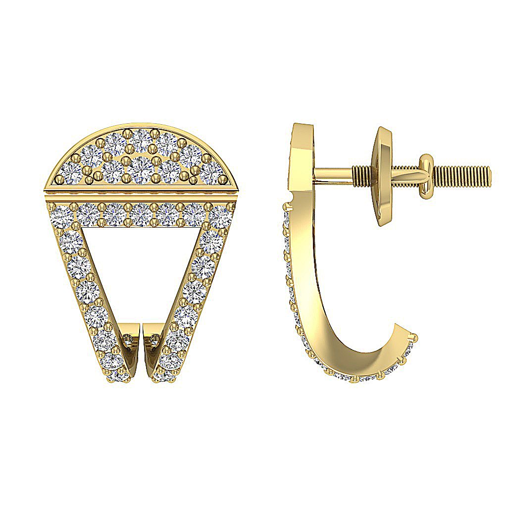 18k/14k White Yellow Rose Gold Fashion Anniversary Earrings Round Diamond SI1/I1 G 0.70 Ct Prong Set