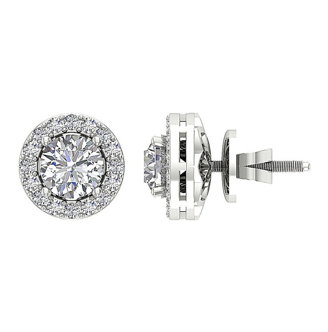 14k Solid Gold Genuine Diamonds I1 G 2.11 Ct Removable Jacket Studs Earrings Set