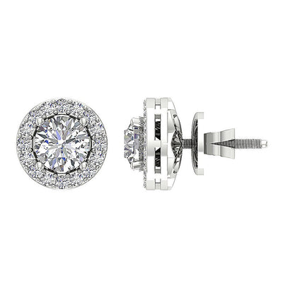 14k Solid Gold Genuine Diamonds I1 G 2.11 Ct Removable Jacket Studs Earrings Set